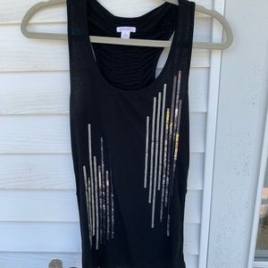 Black Glitter Tank Top